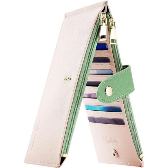 RFID Wallet Women Bifold Multi Card Wallet Case with Zipper Pocke - Picture 1 of 7